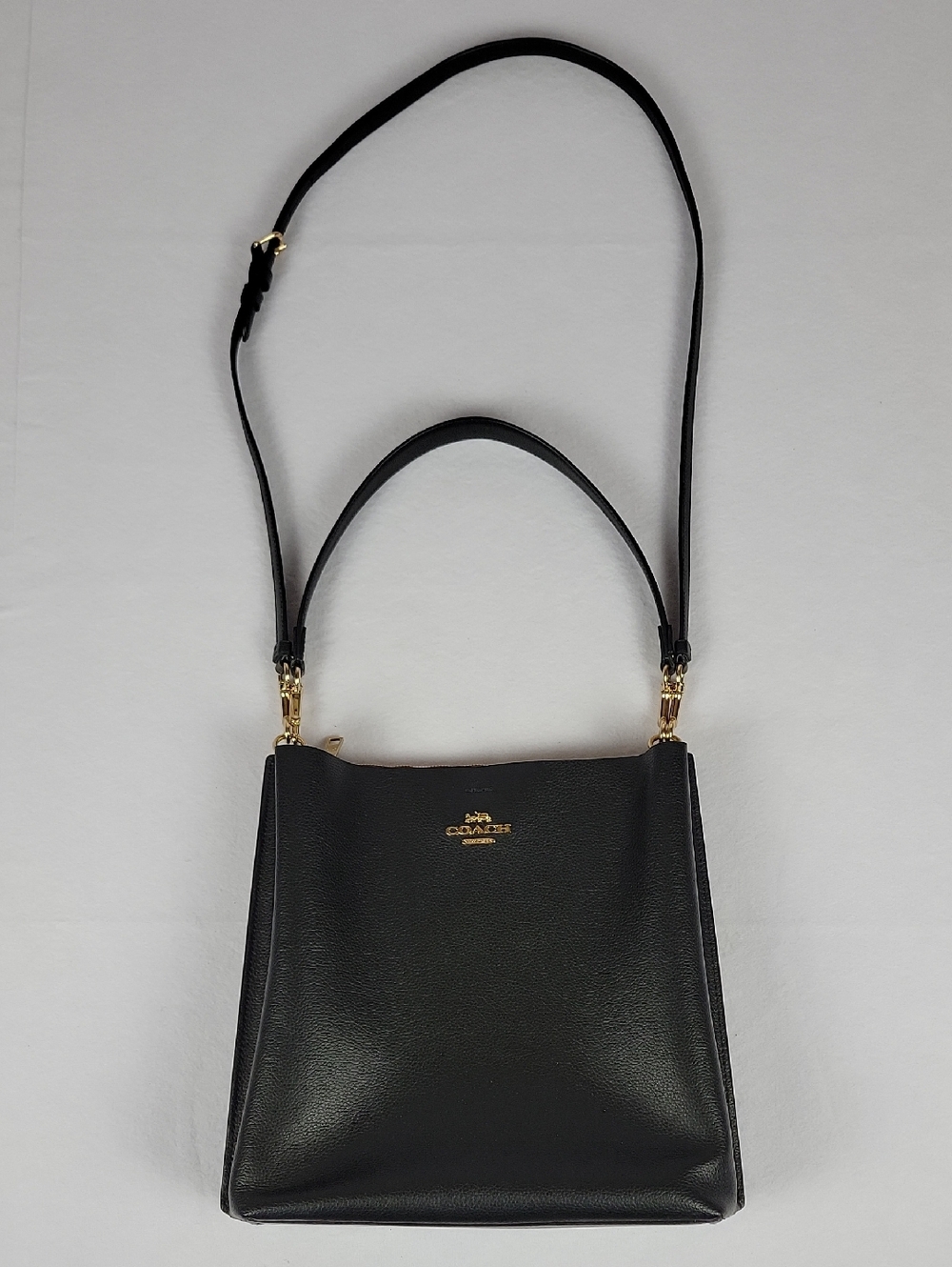 Coach H2279-CA214 Mollie Bucket Bag Black Leather Handle/ Shoulder Gold Hardware